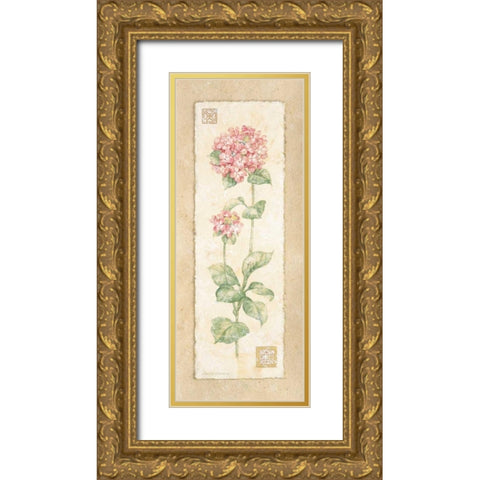 Hydrangea Gold Ornate Wood Framed Art Print with Double Matting by Gladding, Pamela