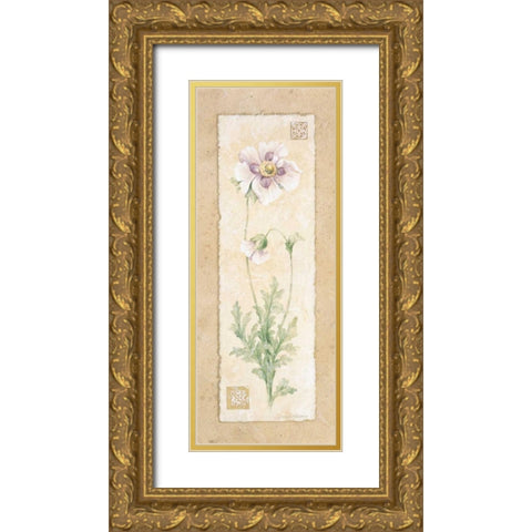 Poppy Gold Ornate Wood Framed Art Print with Double Matting by Gladding, Pamela