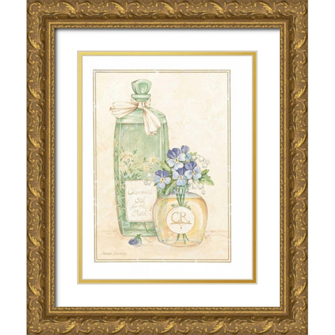 Chamomile Gold Ornate Wood Framed Art Print with Double Matting by Gladding, Pamela