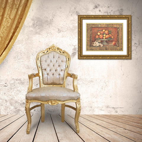 Florentine Peach Gold Ornate Wood Framed Art Print with Double Matting by Gladding, Pamela