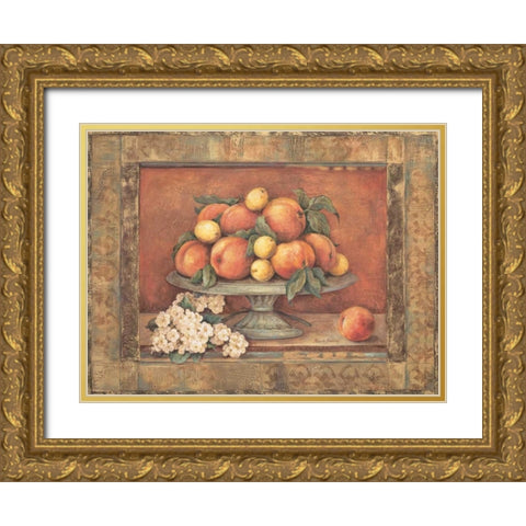 Florentine Peach Gold Ornate Wood Framed Art Print with Double Matting by Gladding, Pamela
