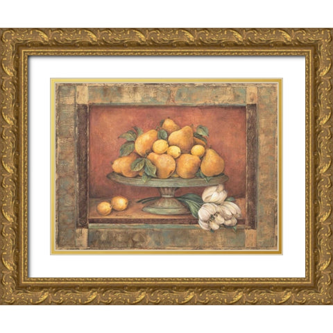 Florentine Pear Gold Ornate Wood Framed Art Print with Double Matting by Gladding, Pamela