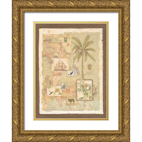 Exotic Shores II Gold Ornate Wood Framed Art Print with Double Matting by Gladding, Pamela