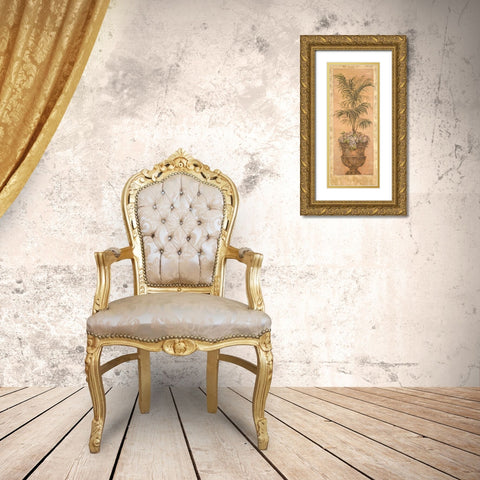 Parlor Palm IV Gold Ornate Wood Framed Art Print with Double Matting by Gladding, Pamela