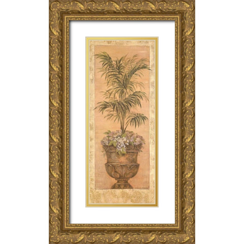 Parlor Palm IV Gold Ornate Wood Framed Art Print with Double Matting by Gladding, Pamela