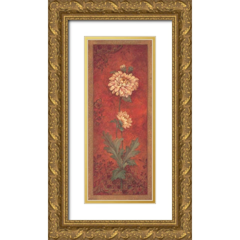 Chrysanthemum Gold Ornate Wood Framed Art Print with Double Matting by Gladding, Pamela