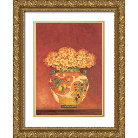 Tuscan Bouquet II Gold Ornate Wood Framed Art Print with Double Matting by Gladding, Pamela