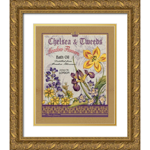 Meadow Flowers Gold Ornate Wood Framed Art Print with Double Matting by Gladding, Pamela