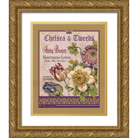 Spring Bouquet Gold Ornate Wood Framed Art Print with Double Matting by Gladding, Pamela