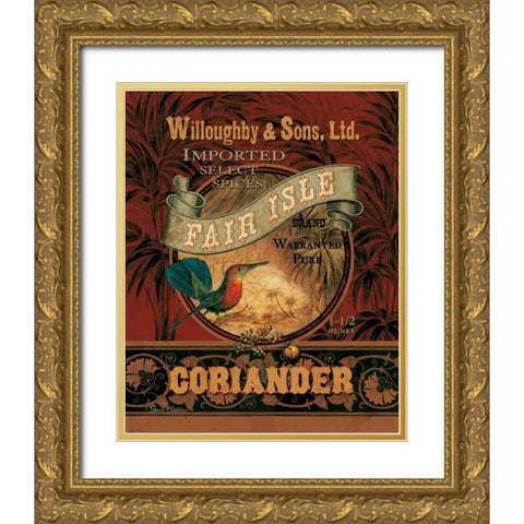 Coriander Gold Ornate Wood Framed Art Print with Double Matting by Gladding, Pamela