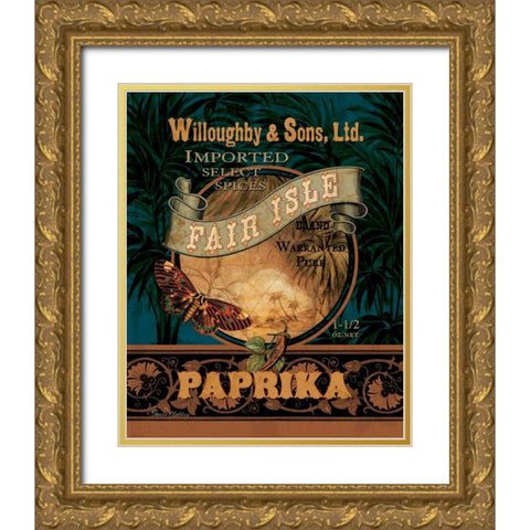 Paprika Gold Ornate Wood Framed Art Print with Double Matting by Gladding, Pamela