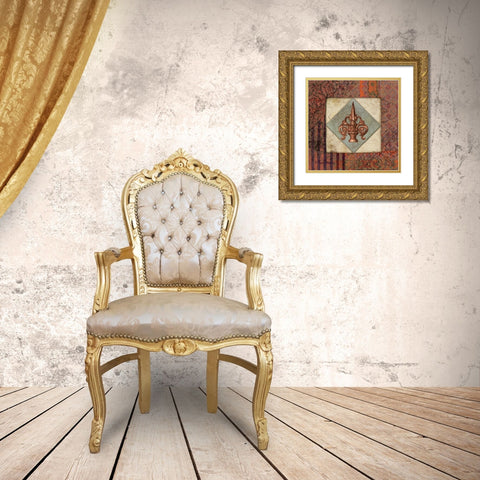 Gray Archivae Gold Ornate Wood Framed Art Print with Double Matting by Gladding, Pamela