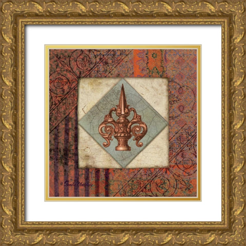 Gray Archivae Gold Ornate Wood Framed Art Print with Double Matting by Gladding, Pamela