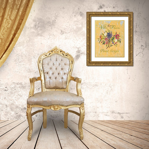 Pinot Grigio Gold Ornate Wood Framed Art Print with Double Matting by Gladding, Pamela