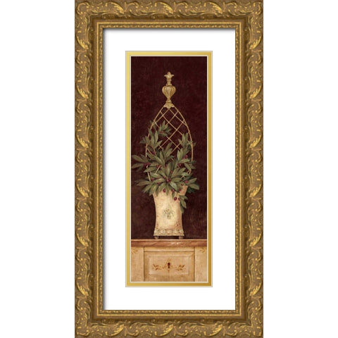 Olive Topiary I Gold Ornate Wood Framed Art Print with Double Matting by Gladding, Pamela