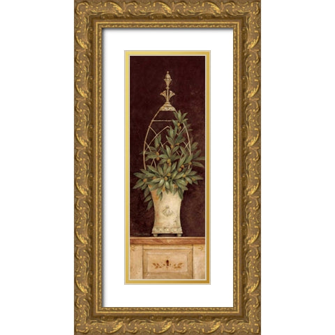 Olive Topiary II Gold Ornate Wood Framed Art Print with Double Matting by Gladding, Pamela