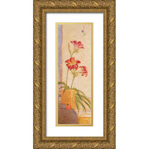 In the Garden II Gold Ornate Wood Framed Art Print with Double Matting by Gladding, Pamela