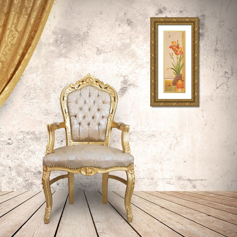 In the Garden III Gold Ornate Wood Framed Art Print with Double Matting by Gladding, Pamela