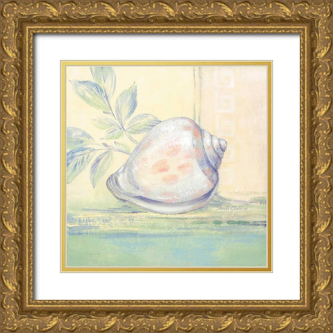 Tranquil Seashells I Gold Ornate Wood Framed Art Print with Double Matting by Gladding, Pamela