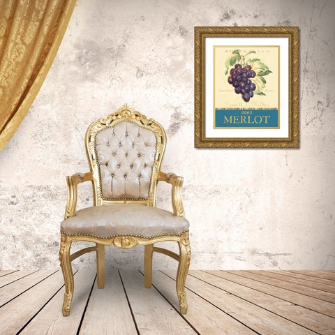 Merlot Gold Ornate Wood Framed Art Print with Double Matting by Gladding, Pamela