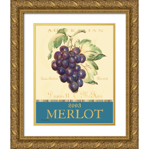 Merlot Gold Ornate Wood Framed Art Print with Double Matting by Gladding, Pamela