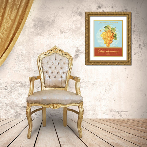 Chardonnay Gold Ornate Wood Framed Art Print with Double Matting by Gladding, Pamela