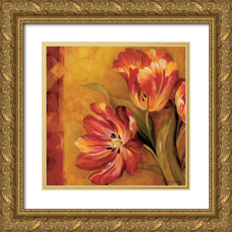 Pandoras Bouquet II Gold Ornate Wood Framed Art Print with Double Matting by Gladding, Pamela