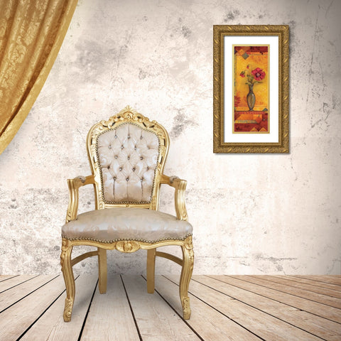 Bud Vase I Gold Ornate Wood Framed Art Print with Double Matting by Gladding, Pamela
