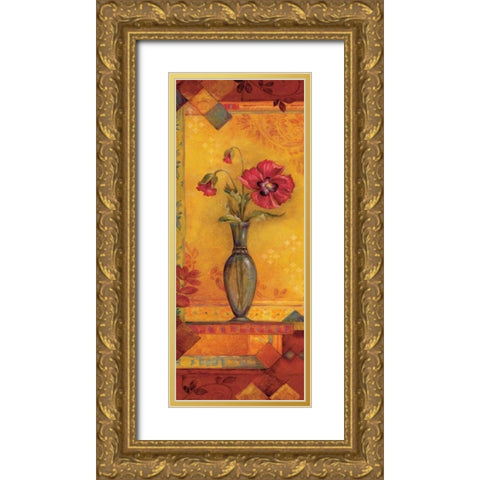 Bud Vase I Gold Ornate Wood Framed Art Print with Double Matting by Gladding, Pamela