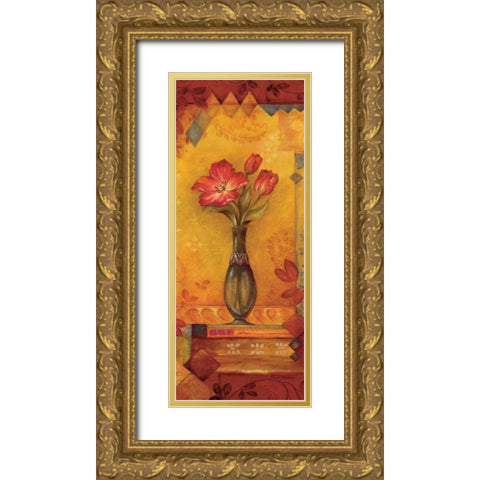 Bud Vase II Gold Ornate Wood Framed Art Print with Double Matting by Gladding, Pamela