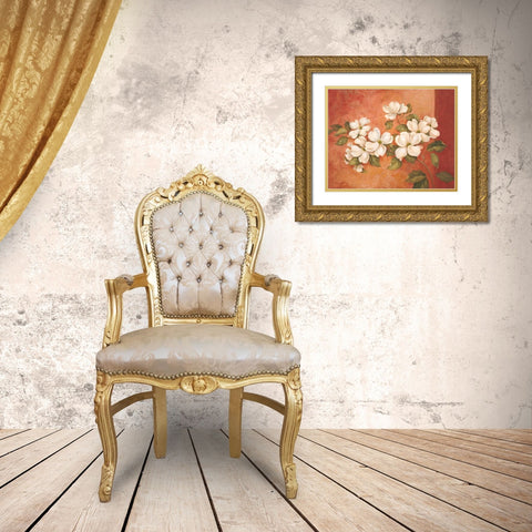 Dogwoods Gold Ornate Wood Framed Art Print with Double Matting by Gladding, Pamela