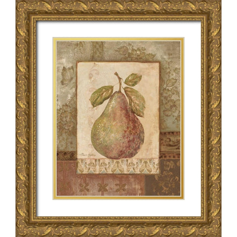 Rustic Pears I Gold Ornate Wood Framed Art Print with Double Matting by Gladding, Pamela