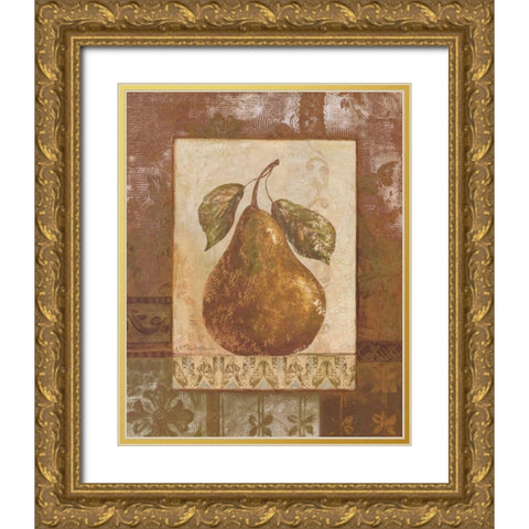 Rustic Pears II Gold Ornate Wood Framed Art Print with Double Matting by Gladding, Pamela
