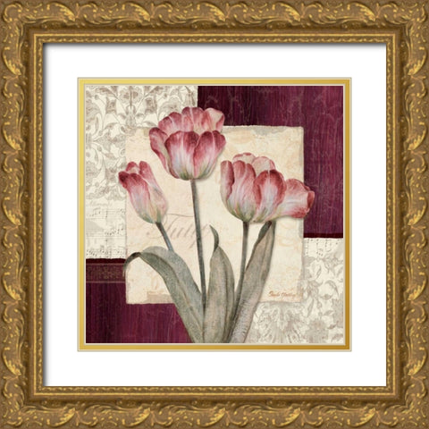 Trio Sonata III Gold Ornate Wood Framed Art Print with Double Matting by Gladding, Pamela