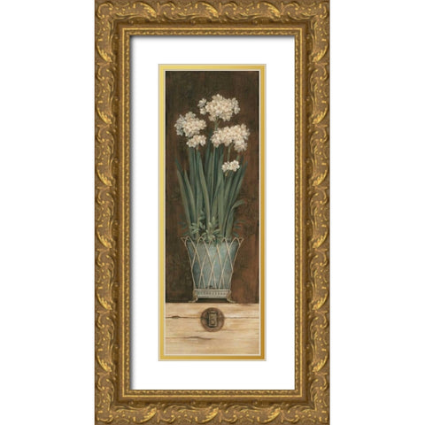 Petit Jardin I Gold Ornate Wood Framed Art Print with Double Matting by Gladding, Pamela