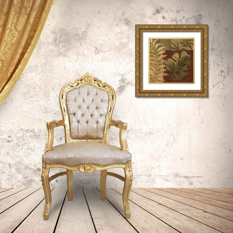 Tropical Foliage I Gold Ornate Wood Framed Art Print with Double Matting by Gladding, Pamela