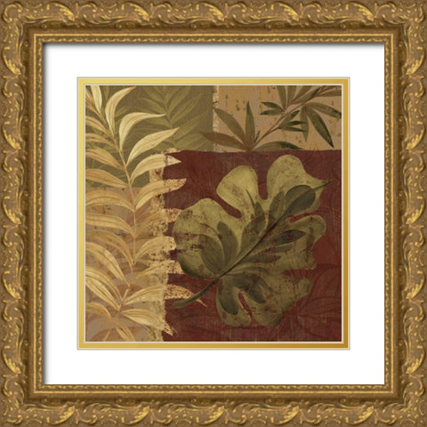 Tropical Foliage I Gold Ornate Wood Framed Art Print with Double Matting by Gladding, Pamela