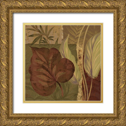 Tropical Foliage II Gold Ornate Wood Framed Art Print with Double Matting by Gladding, Pamela