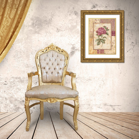 Provence Rose I Gold Ornate Wood Framed Art Print with Double Matting by Gladding, Pamela