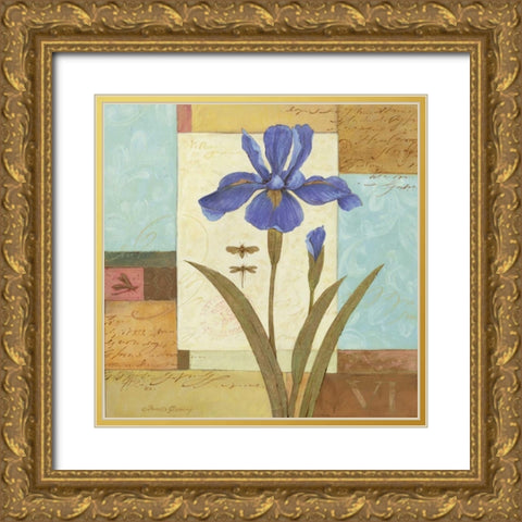 Blue Passage I Gold Ornate Wood Framed Art Print with Double Matting by Gladding, Pamela