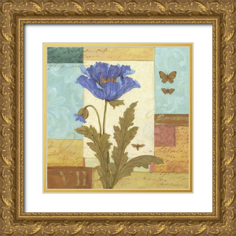 Blue Passage II Gold Ornate Wood Framed Art Print with Double Matting by Gladding, Pamela