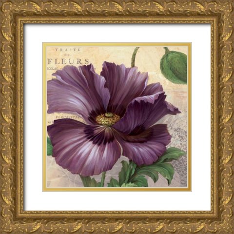 Purple Garden I Gold Ornate Wood Framed Art Print with Double Matting by Gladding, Pamela