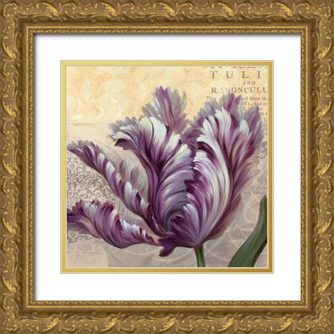 Purple Garden II Gold Ornate Wood Framed Art Print with Double Matting by Gladding, Pamela