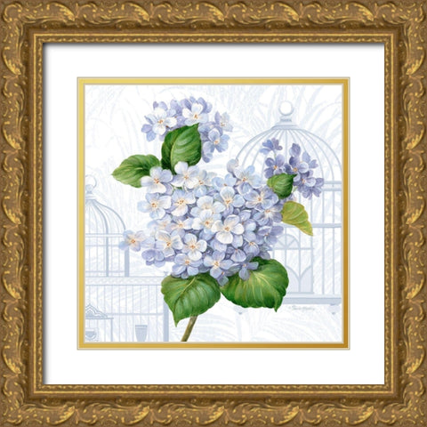Hydrangea Cages I Gold Ornate Wood Framed Art Print with Double Matting by Gladding, Pamela