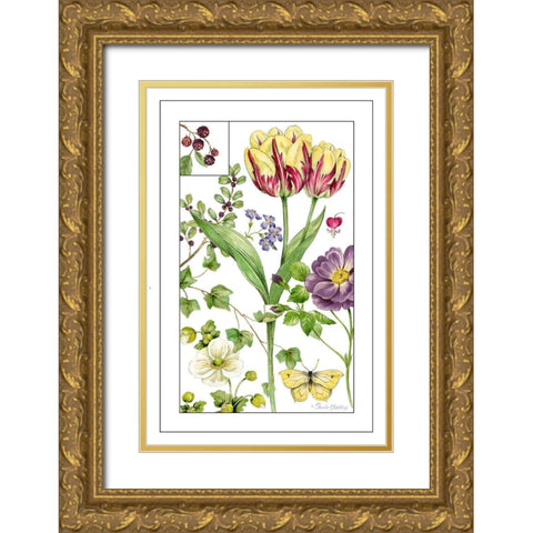 Print Botanical III Gold Ornate Wood Framed Art Print with Double Matting by Gladding, Pamela