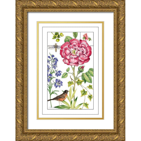 Print Botanical IV Gold Ornate Wood Framed Art Print with Double Matting by Gladding, Pamela