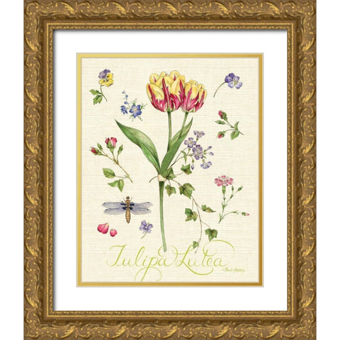 Lang of Flowers I Gold Ornate Wood Framed Art Print with Double Matting by Gladding, Pamela