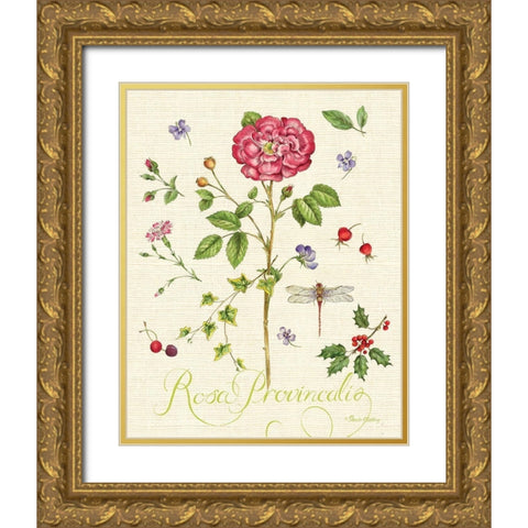 Lang of Flowers II Gold Ornate Wood Framed Art Print with Double Matting by Gladding, Pamela