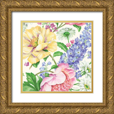 Garden Bouquet I Gold Ornate Wood Framed Art Print with Double Matting by Gladding, Pamela