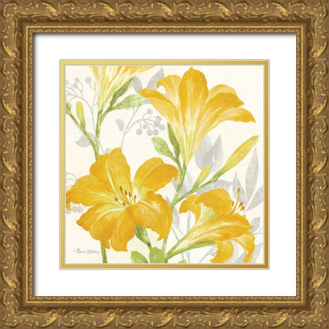 Day Lily Garden I Gold Ornate Wood Framed Art Print with Double Matting by Gladding, Pamela